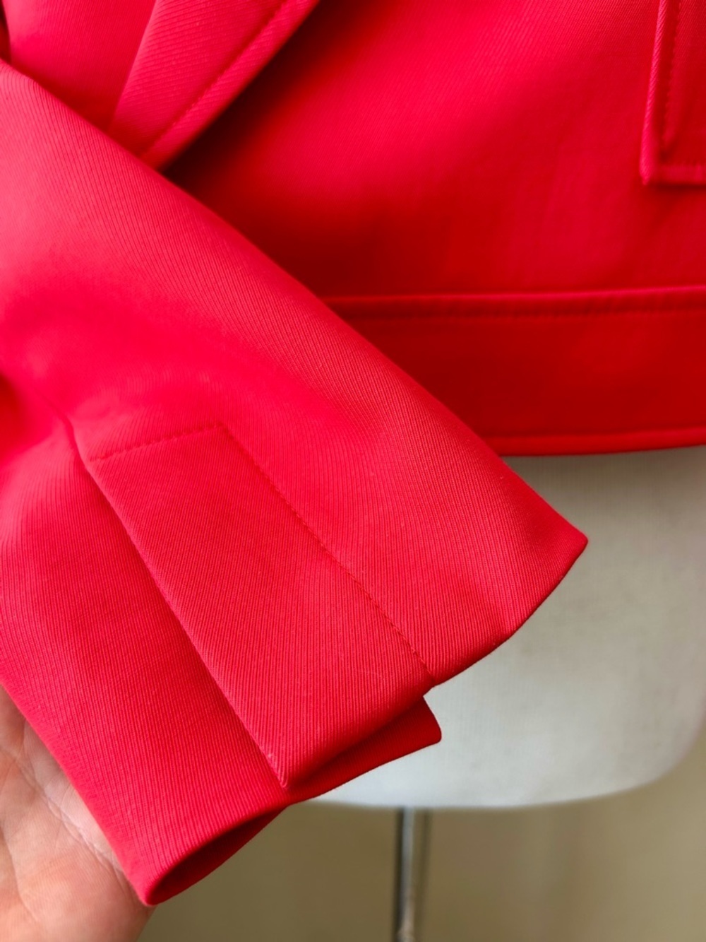 A.L.C. Reeve Cropped Blazer Jacket Patch Pocket Ruby Red Size 6 - Picture 12 of 16